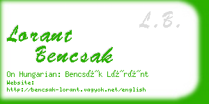 lorant bencsak business card